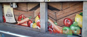 pintura mural persiana frutas hortalizas